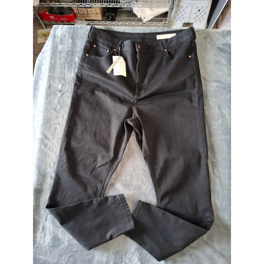 ASOS Curve Ridley High Waisted‎ Skinny Jeans Black Plus Size UK 20/34 NEW